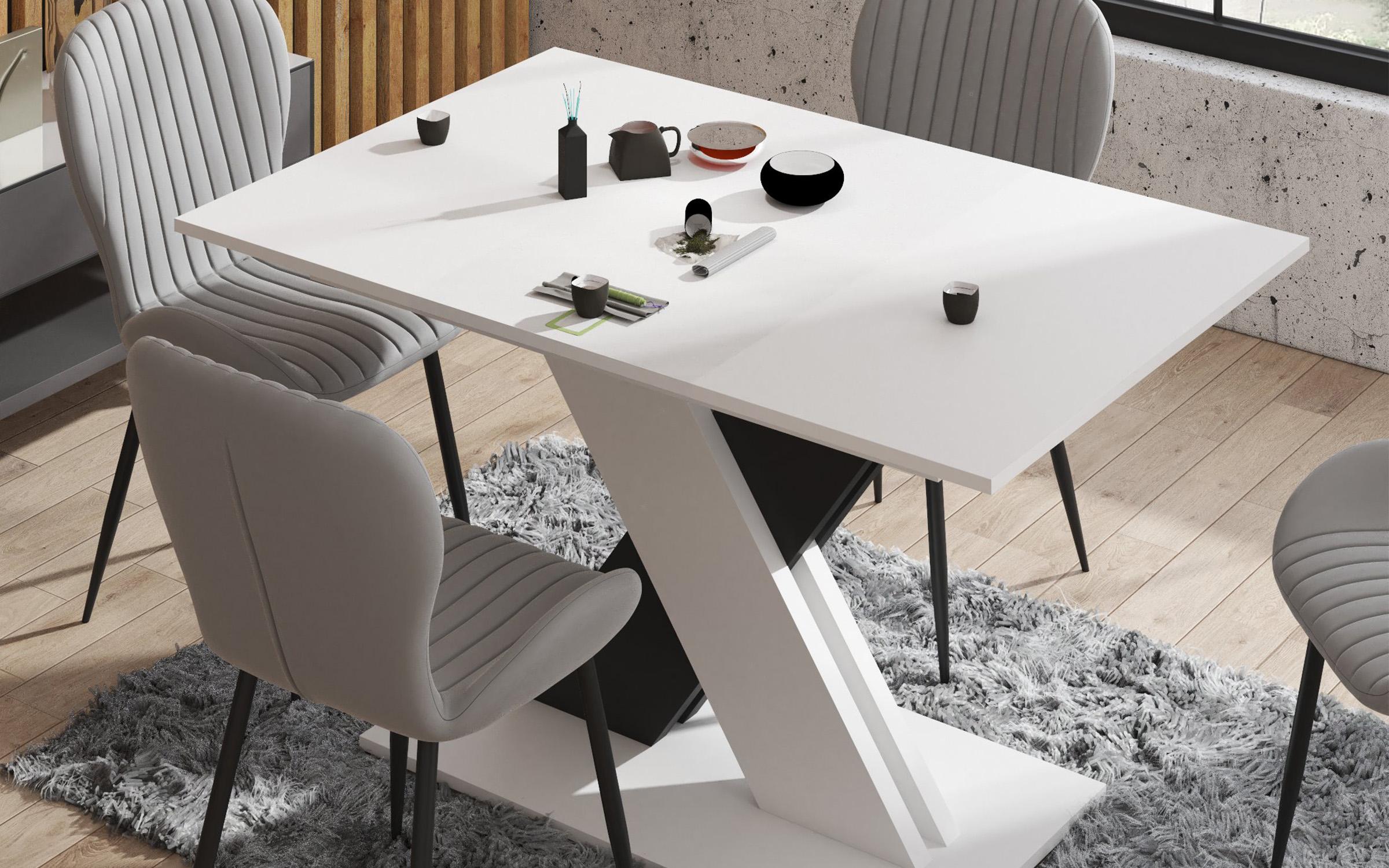 Dining table Patricia 1, white + black  2